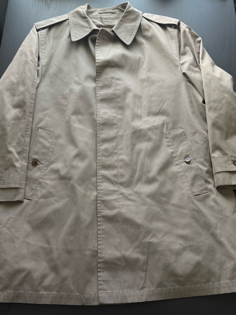 Vtg 80s London Fog Maincoats L Trench Coat 42R Khaki Thinsulate Liner USA Made